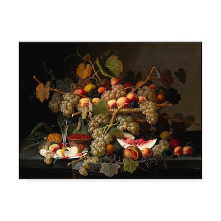 Severin Roesen 'Still Life With Fruit' Canvas Art,14x19